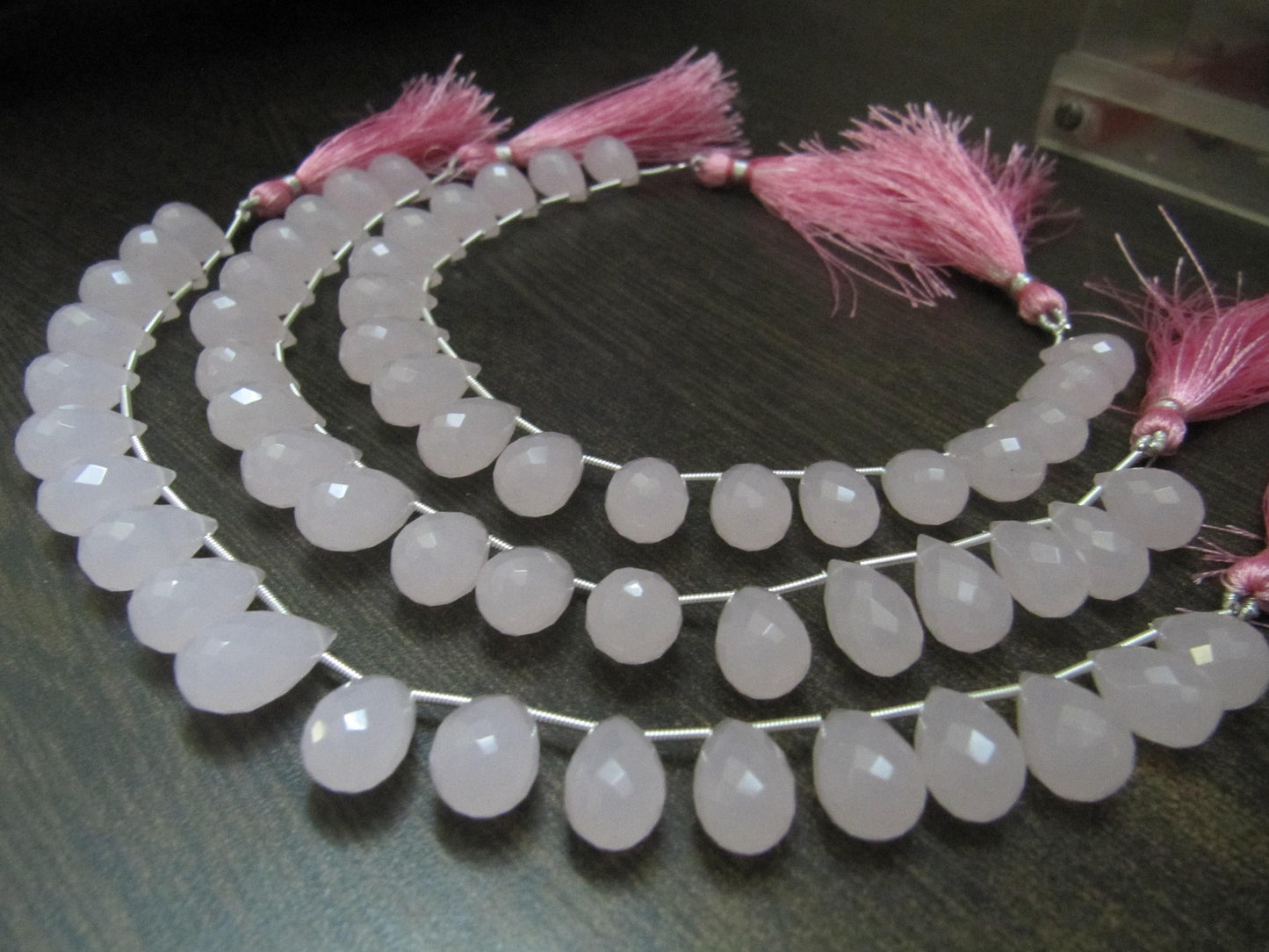 Rose Quartz  Tear Drop Shape 10x14mm Faceted Hydro Quartz Top Quality Briolette Beads Jewelry Making Beads Strand 8Inches Sold Per Strand