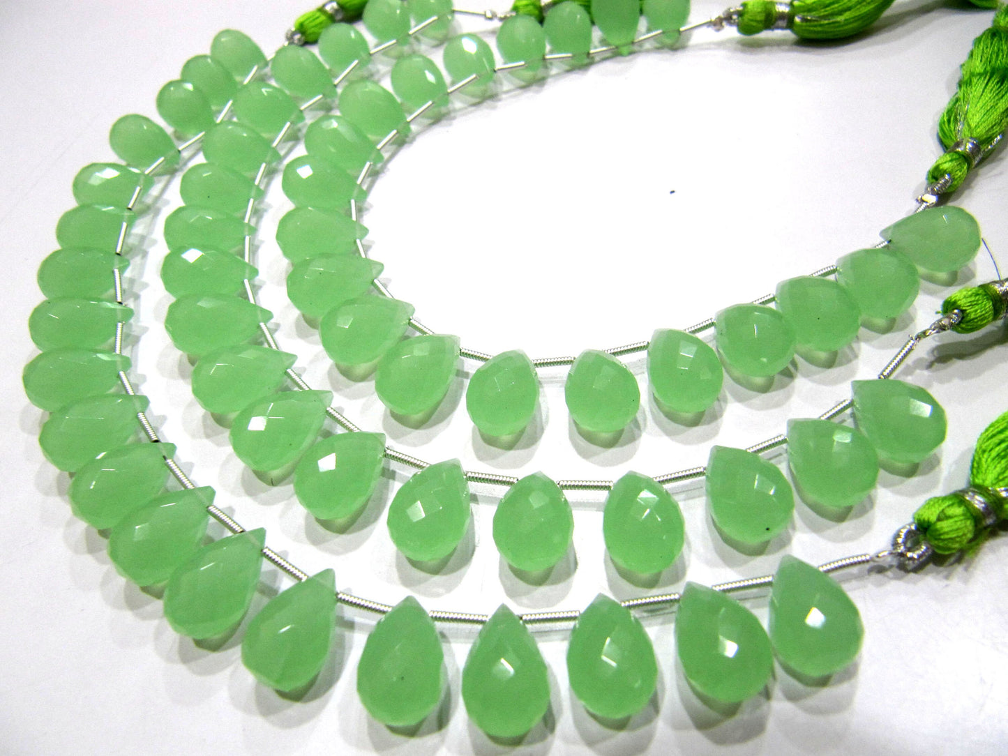 Green Chalcedony 10x14mm Tear Drop  Quartz Top Quality Gemstone Briolette Beads Jewelry Making Beads Strand 8 Inches Sold Per Strand