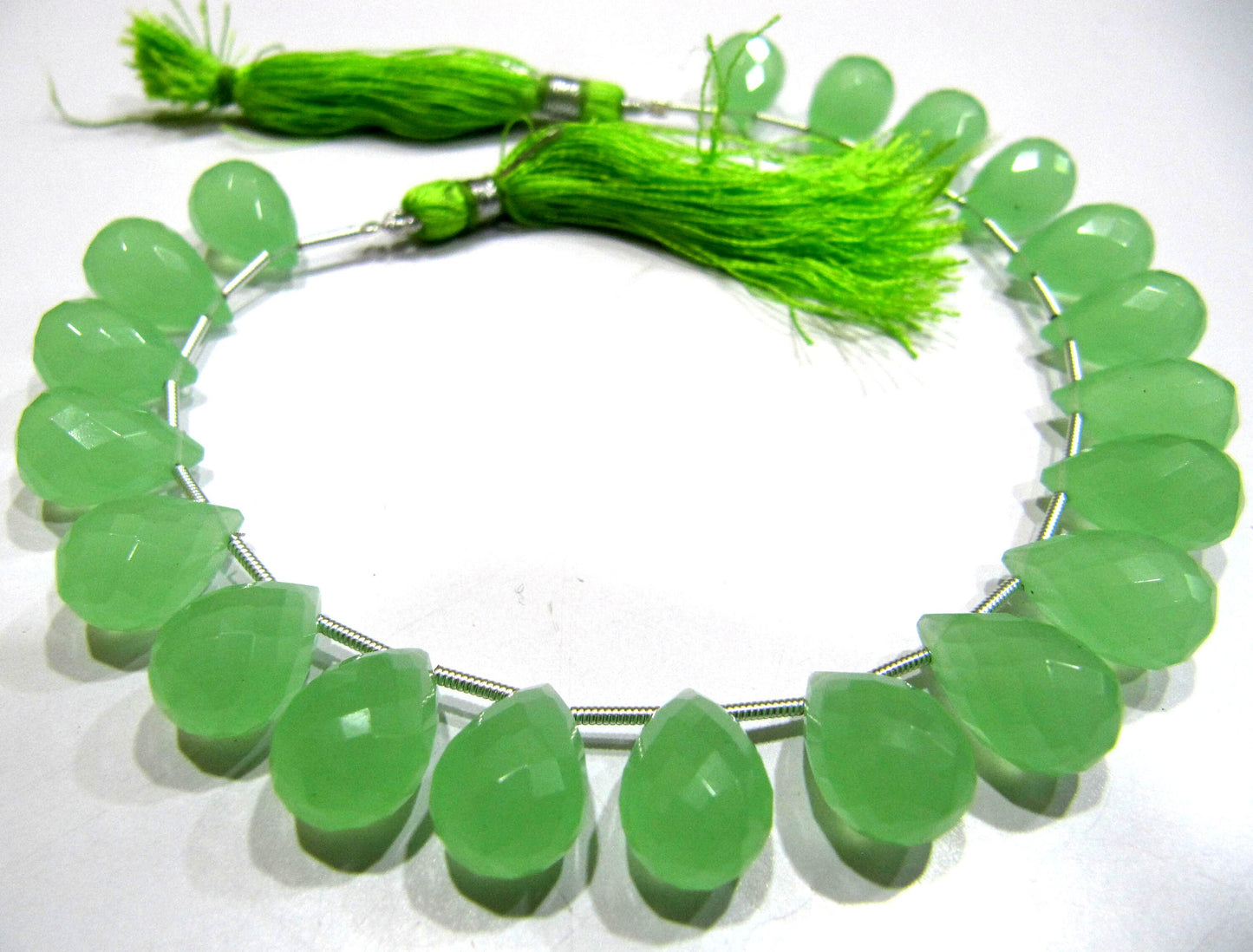 Green Chalcedony 10x14mm Tear Drop  Quartz Top Quality Gemstone Briolette Beads Jewelry Making Beads Strand 8 Inches Sold Per Strand