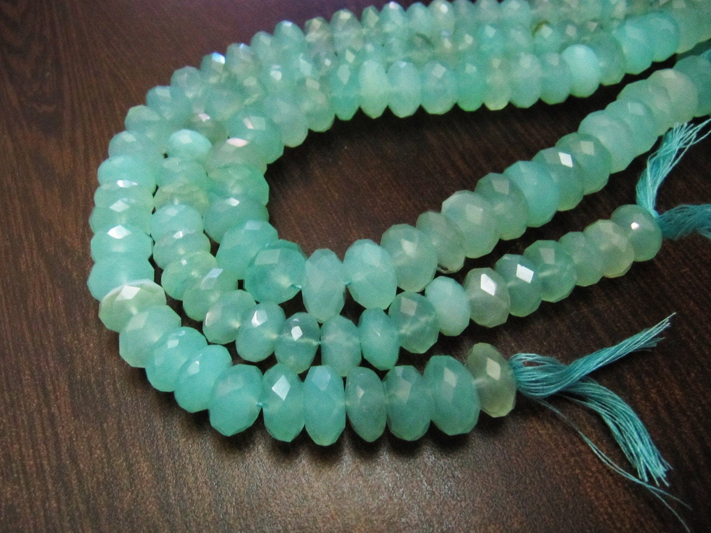 Natural Aqua Blue Chalcedony Far Size Beads Rondelle Faceted Size 9-10 mm You Choose Strand 10inches Long gemstone Beads