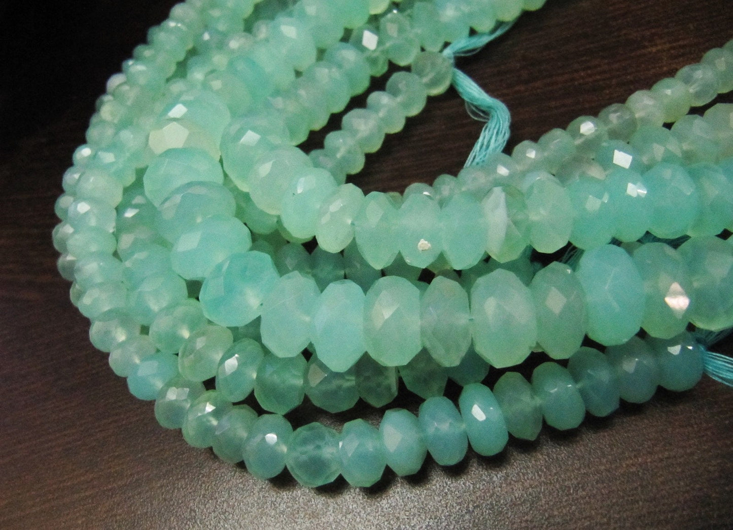 Natural Aqua Blue Chalcedony Far Size Beads Rondelle Faceted Size 9-10 mm You Choose Strand 10inches Long gemstone Beads