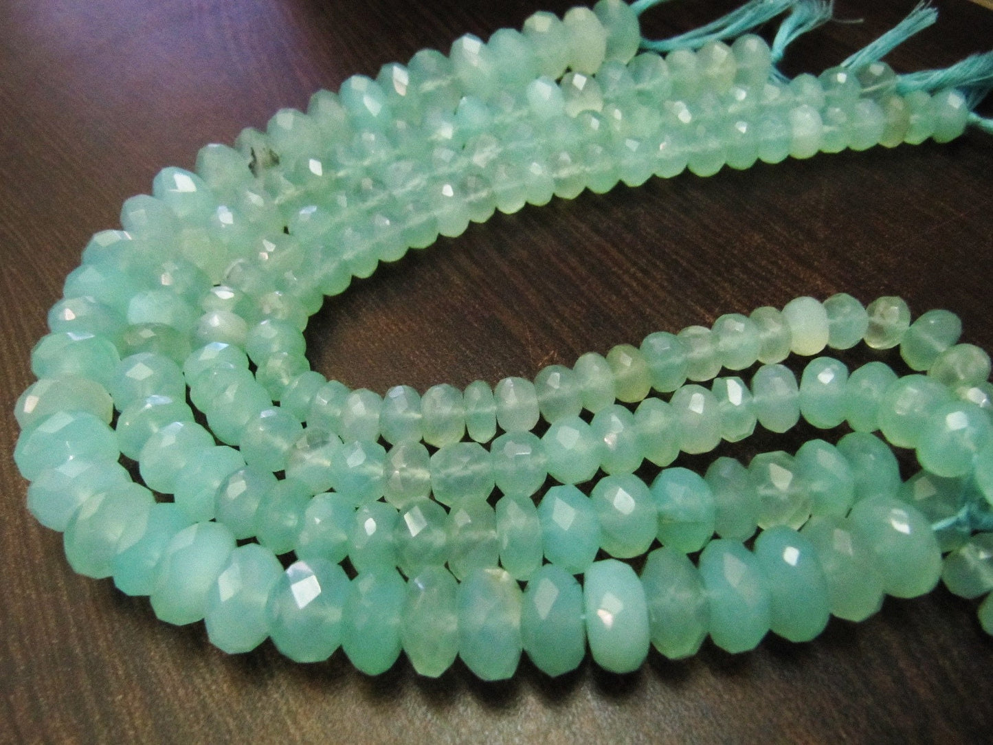 Natural Aqua Blue Chalcedony Far Size Beads Rondelle Faceted Size 9-10 mm You Choose Strand 10inches Long gemstone Beads