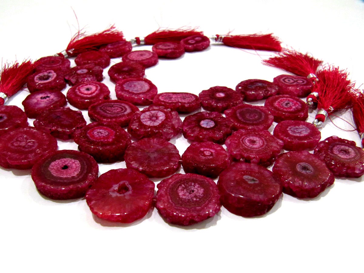 Awesome Red Solar Quartz Beads Size 25mm Ruby Dark Color Fancy Shape Strand Length 10 Inches Long For Jewelry Making Beads Wholesale Prices