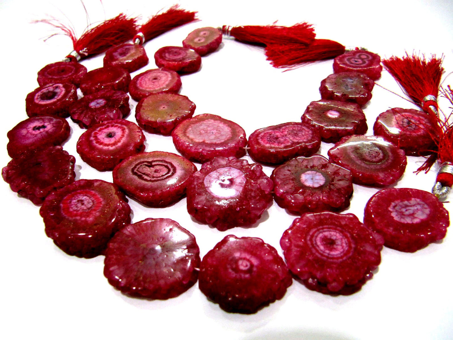Awesome Red Solar Quartz Beads Size 25mm Ruby Dark Color Fancy Shape Strand Length 10 Inches Long For Jewelry Making Beads Wholesale Prices