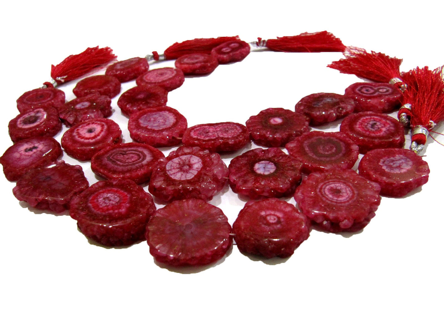 Awesome Red Solar Quartz Beads Size 25mm Ruby Dark Color Fancy Shape Strand Length 10 Inches Long For Jewelry Making Beads Wholesale Prices