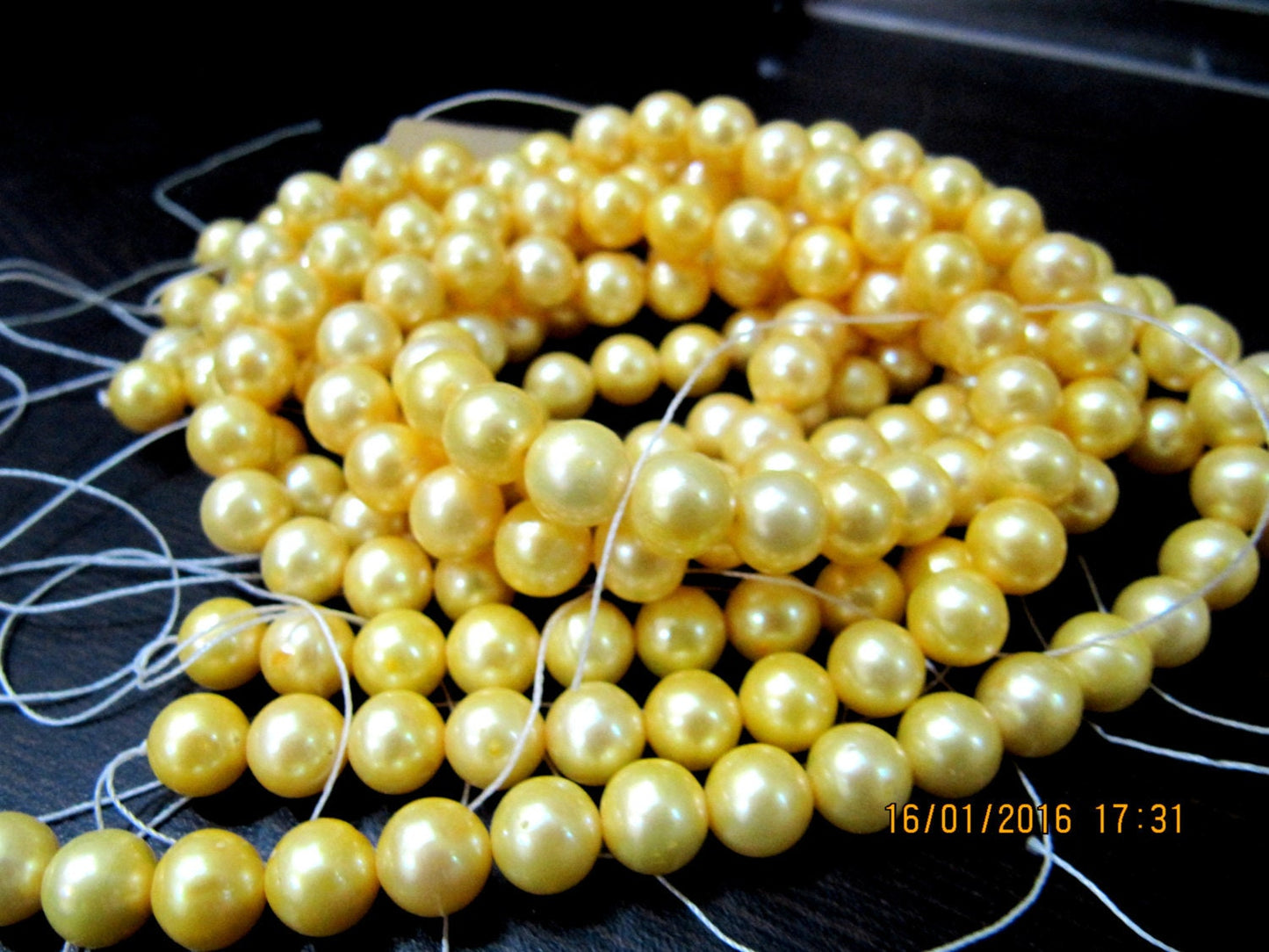 AAA Quality Natural Pearl Golden Color Beads, Genuine Pearl Gold Beads 5mm approx., Strand 5 inches Long, Beautiful Pearl beads