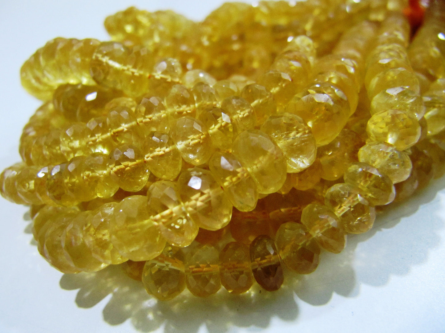 Natural Citrine Rondelle Faceted 9 to 10mm Beads Strand 8 inches long Gemstone Top Quality beads Wholesale Prices Jewelry making best beads