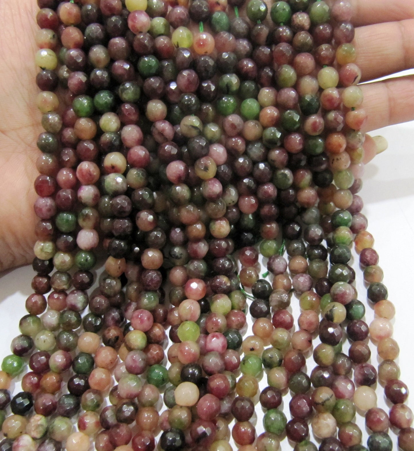 Natural Genuine Ruby Zoisite Round Faceted Beads Size 6mm Size Strand 8 inches Far Size top quality Gemstone Beads Jewelry Making Beads