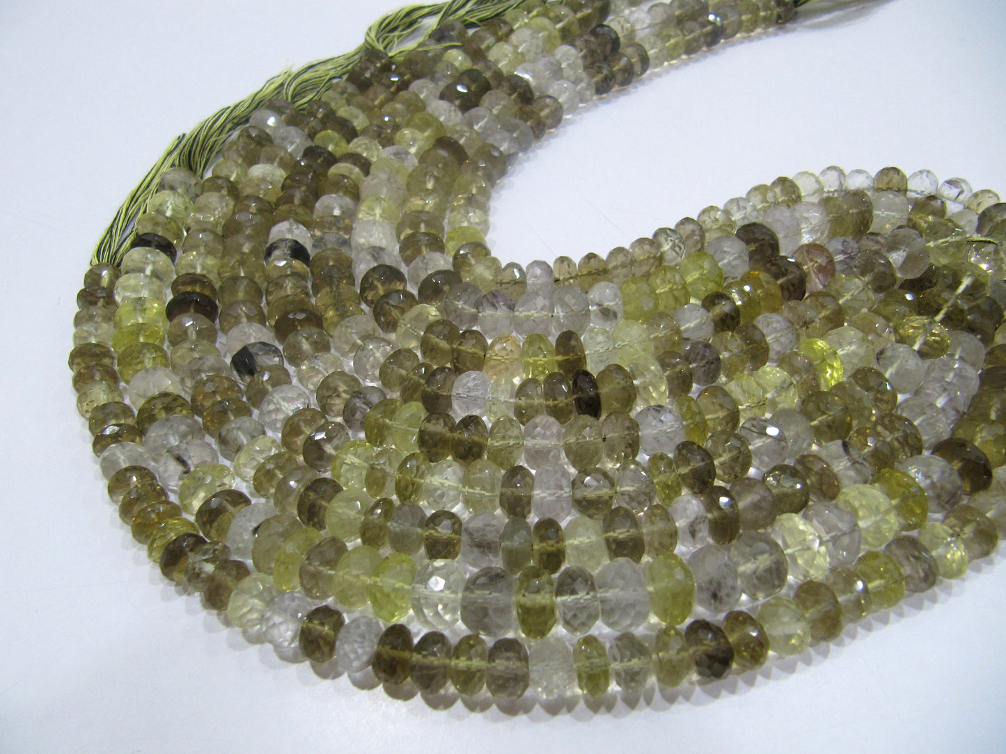 High Quality Natural Bio Lemon Quartz Rondelle Faceted Beads, Large Shaded Beads Size 8-10mm Available Sold per String 10 inches Long