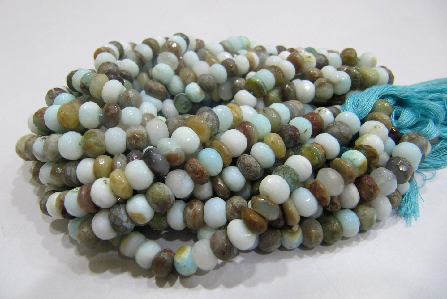 Natural Peruvian Opal Rondelle faceted Beads 6mm best Quality Beads Strand 10 inches Long Jewelry making gemstone beads