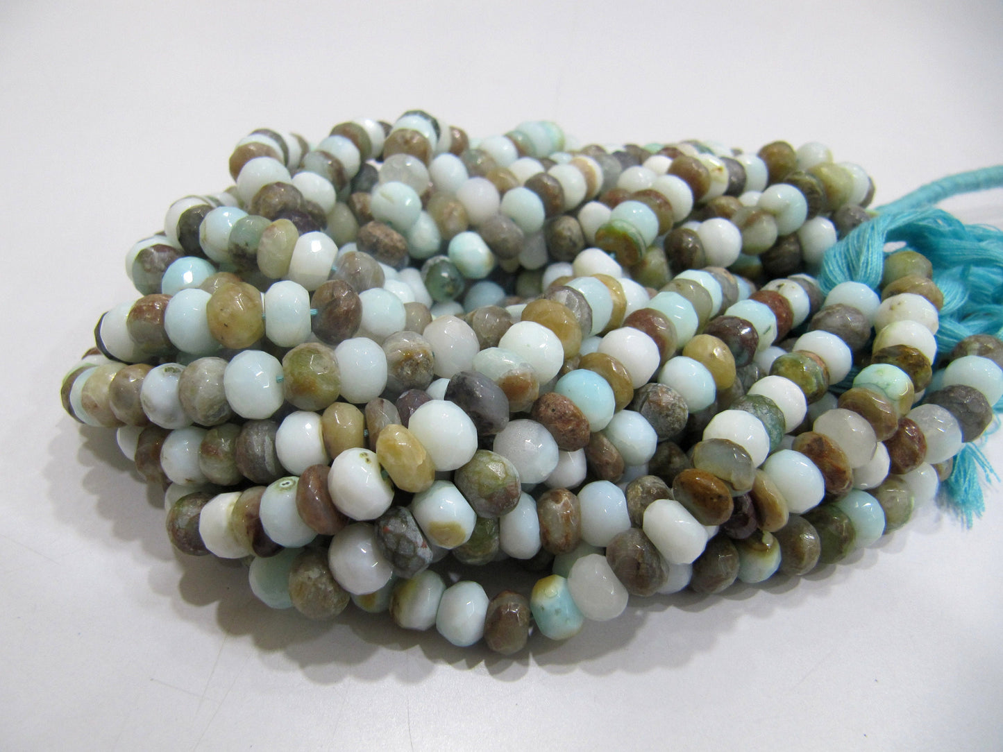 Natural Peruvian Opal Rondelle faceted Beads 6mm best Quality Beads Strand 10 inches Long Jewelry making gemstone beads