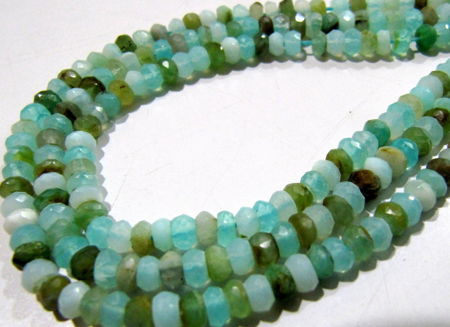 Natural Peruvian Opal Rondelle Briolette faceted Beads 3mm to 5mm best Quality Beads Strand 13 inches Long  Israel Cut gemstone beads