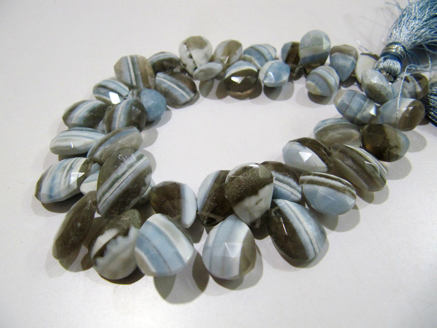 Natural Boulder Opal Pear Shape Briolette Faceted Beads Size 8x14mm to 12 x16mm Sold per Strand 8inch Long Blue Opal Gemstone beads