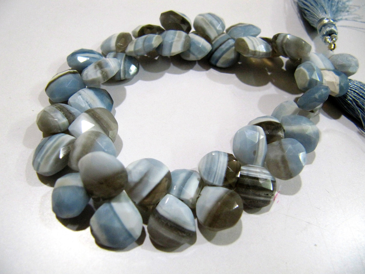 Natural Boulder Opal Heart Shape Briolette Beads  Size 10-12mm Strand 8 inch long approximately 40 Beads per Strand