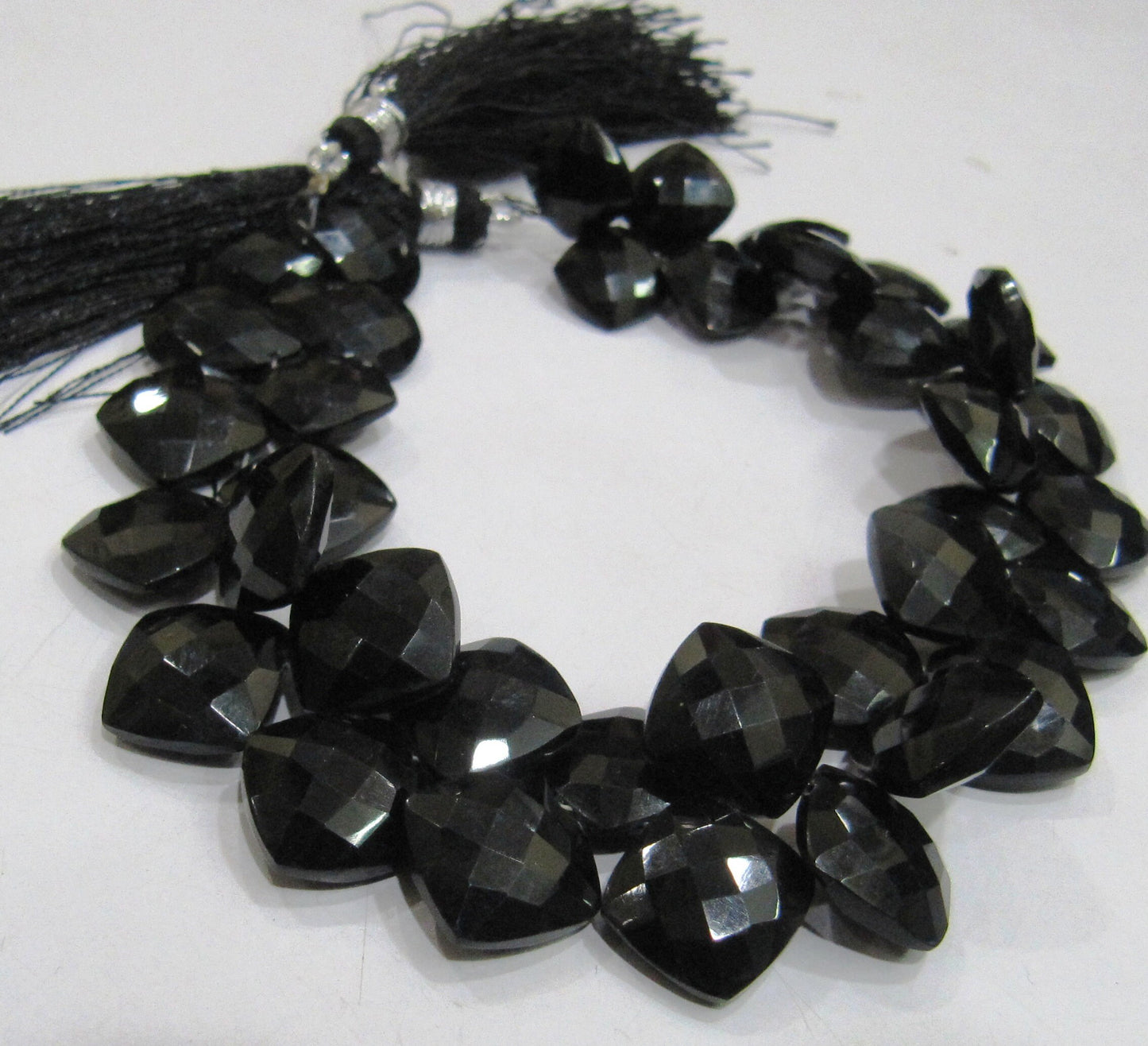 Genuine Black Spinel Briolette beads Cushion Shape Size 10 to 12mm, Faceted Square beads,8 inch Strand approx. 30 beads per strand Wholesale