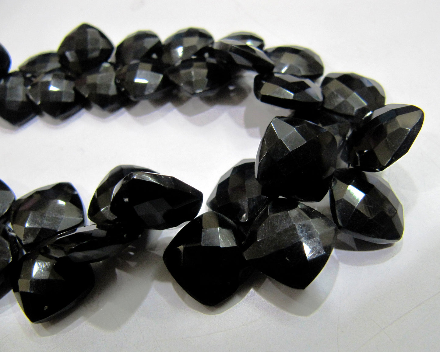 Genuine Black Spinel Briolette beads Cushion Shape Size 10 to 12mm, Faceted Square beads,8 inch Strand approx. 30 beads per strand Wholesale