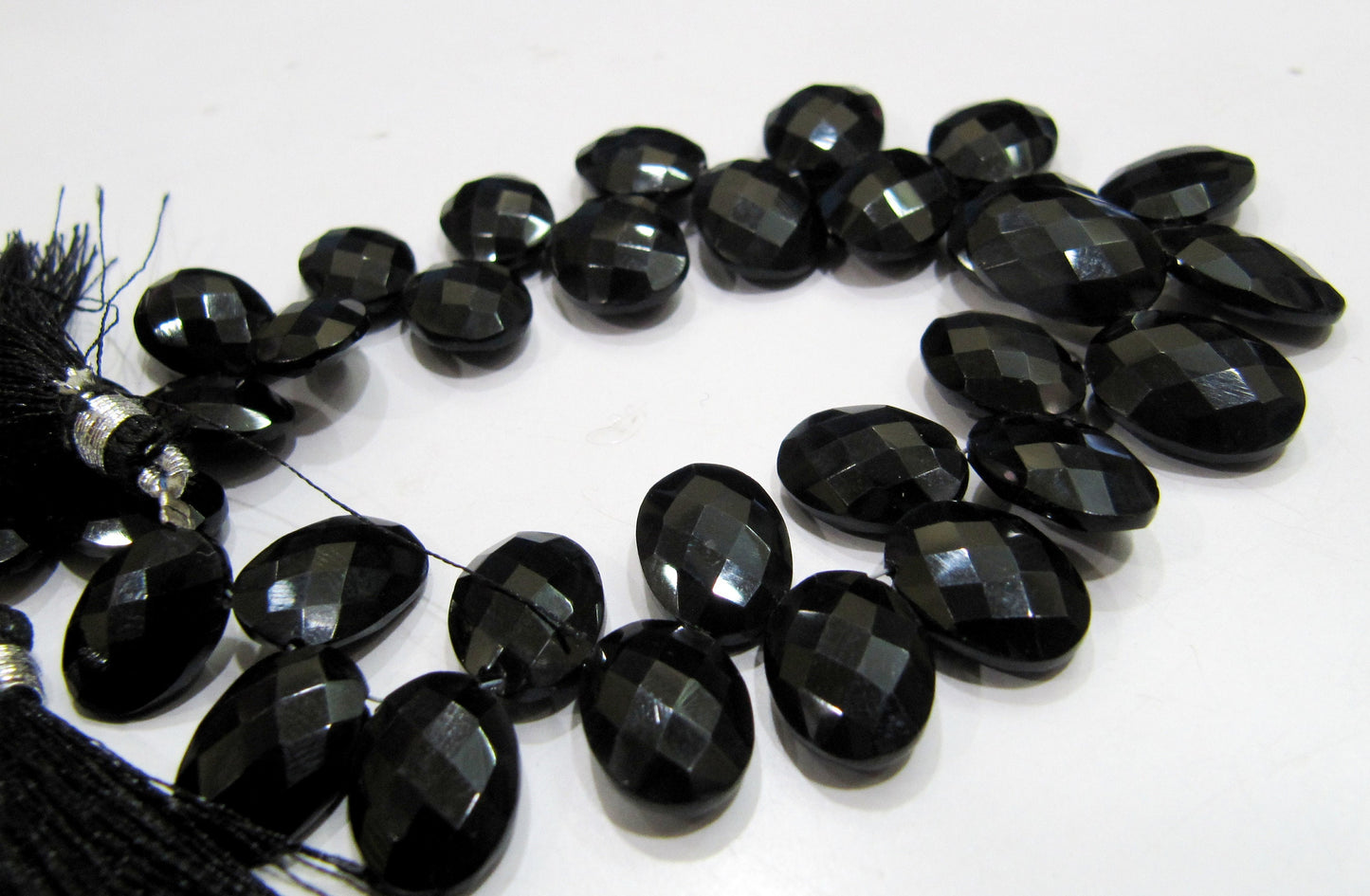 Genuine Black Spinel beads Oval Shape Size 10x14mm to 12x16mm, Faceted Oval beads,8 inch Strand approx. 30 to 35 beads per strand