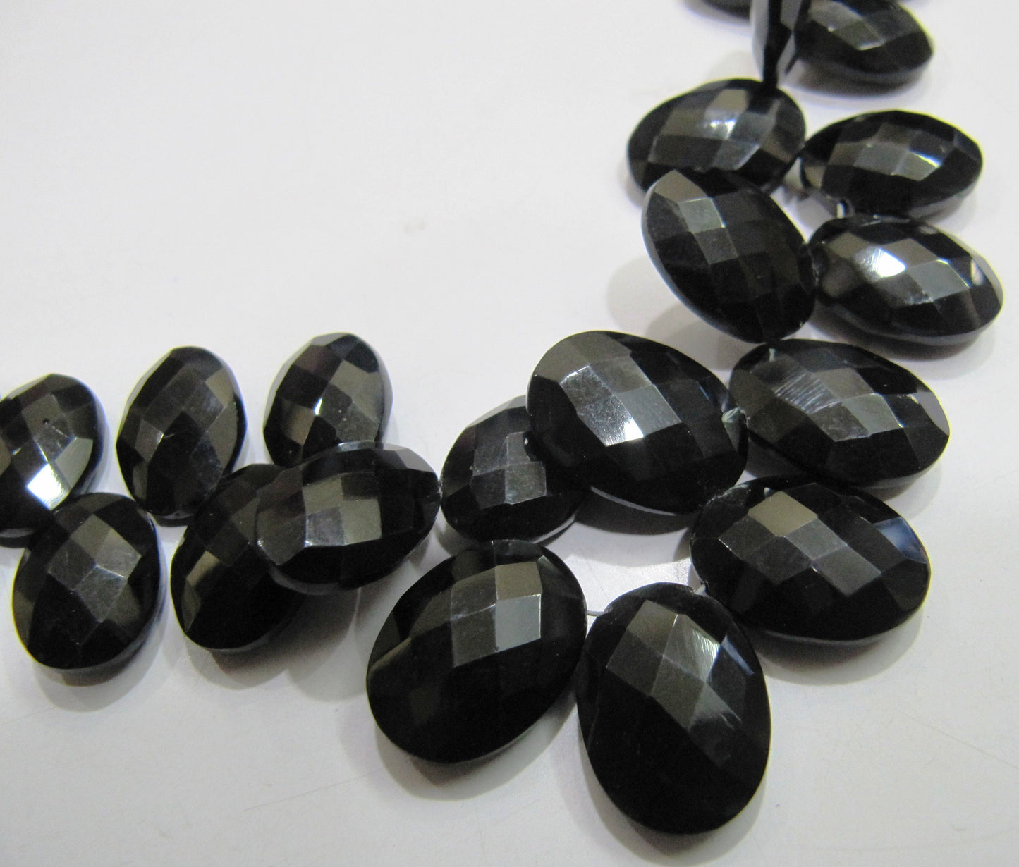 Genuine Black Spinel beads Oval Shape Size 10x14mm to 12x16mm, Faceted Oval beads,8 inch Strand approx. 30 to 35 beads per strand