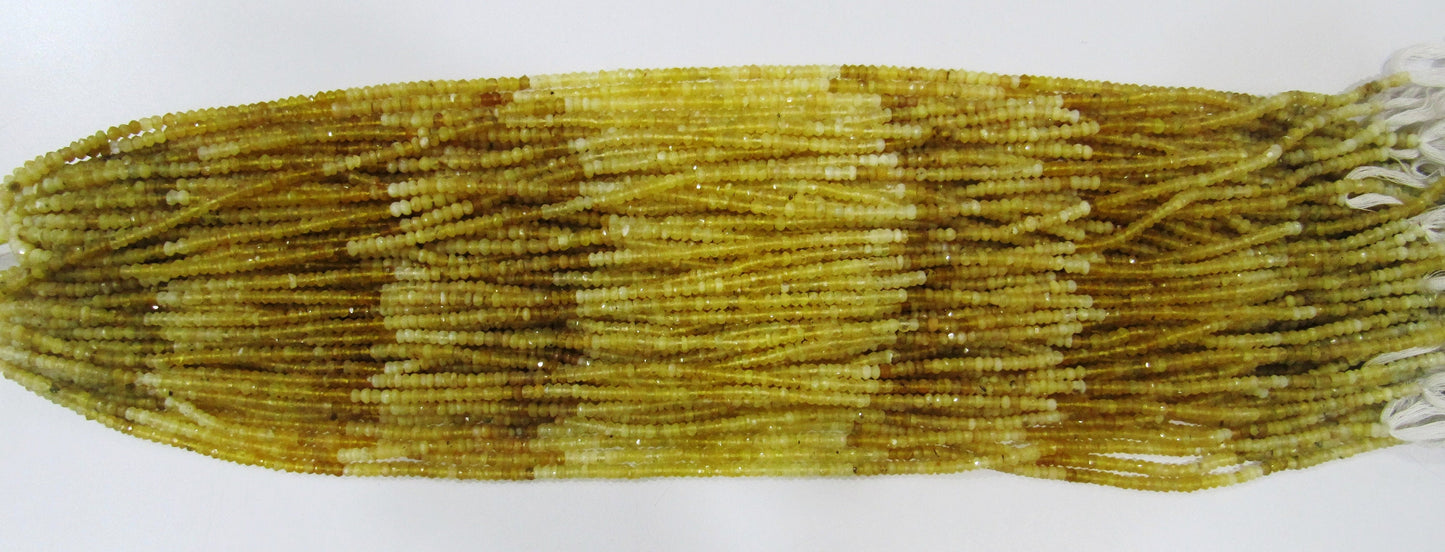 Rare Yellow Opal Rondelle Faceted Gemstone Strands 14 inches, 3to 4mm beads Natural Yellow Opal Very Fine Quality sold in Wholesale Prices