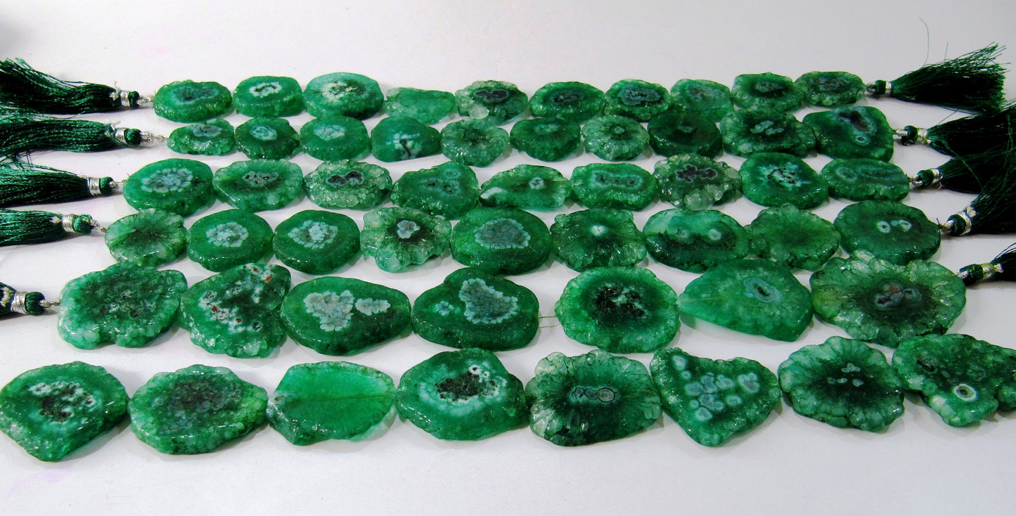 Awesome Green  Solar Quartz Beads Size 25mm  Fancy Shape Strand Length 10 Inches Long For Jewelry Making Beads Wholesale Prices