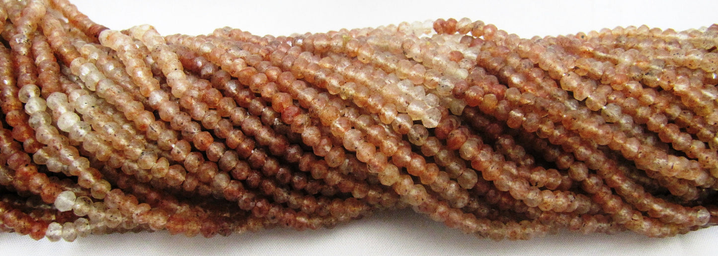 Natural Copper Rutilated Quartz Rondelle Faceted 4mm Gemstone Beads Strand 13 inches long Top Quality Jewelry Making Beads Wholesale Prices