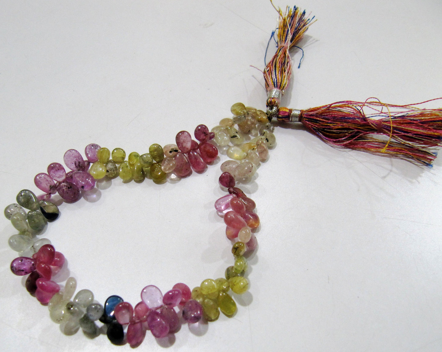 Natural Multi Sapphire Pear Shape Beads / Smooth Beads Side Drilled Beads/ Size 5x8 to 7x10mm Strand 9 inch heart shape Multi Sapphire Beads