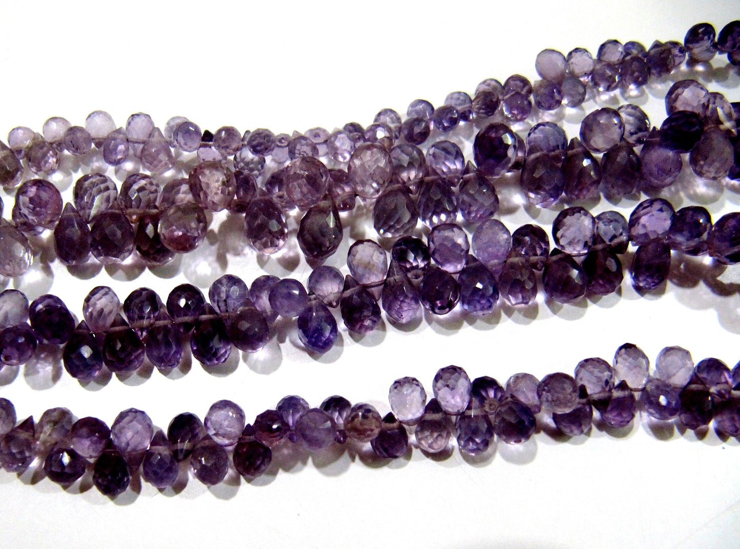 Beautiful Natural AfricanAmethyst Drop Shape Beads / Micro Faceted Teardrop Shape Amethyst Beads / Strand 5 inches / 4x7 to 7x9mm Size Beads