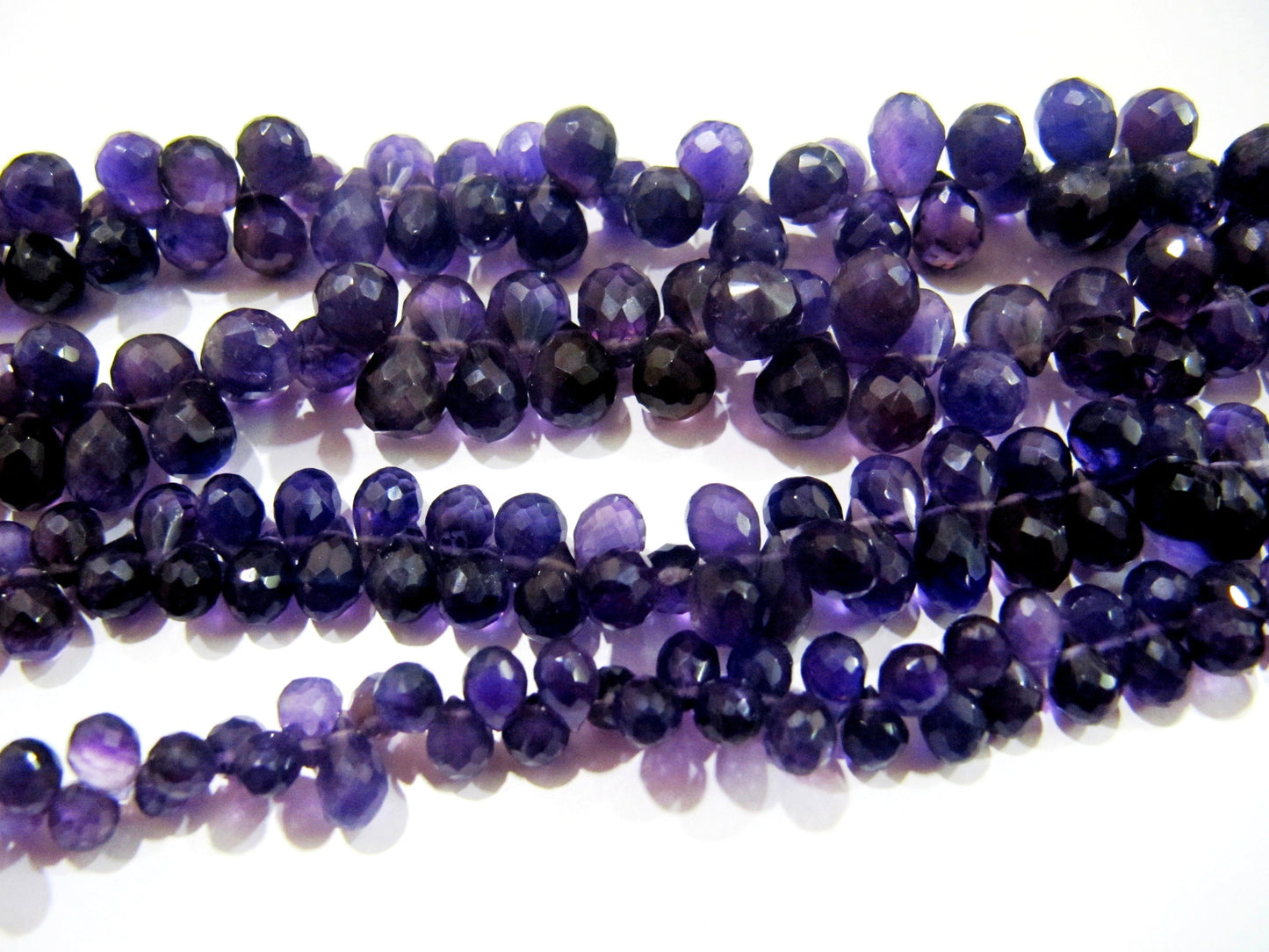 Pack of 10 Loose Beads African Amethyst Faceted Drop Shape Beads/ Natural Amethyst Teardrop 4x6 to 8x12mm Size Beads YOU CHOOSE