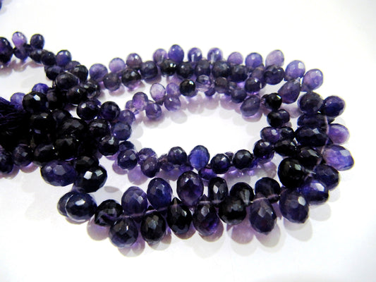 Pack of 10 Loose Beads African Amethyst Faceted Drop Shape Beads/ Natural Amethyst Teardrop 4x6 to 8x12mm Size Beads YOU CHOOSE
