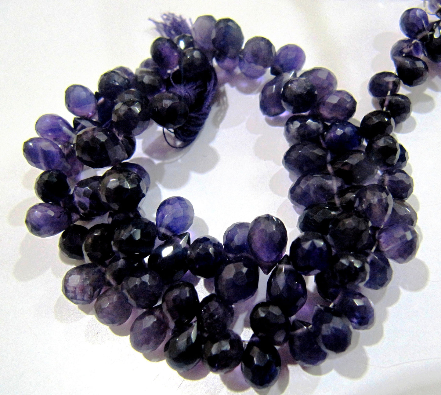 Pack of 10 Loose Beads African Amethyst Faceted Drop Shape Beads/ Natural Amethyst Teardrop 4x6 to 8x12mm Size Beads YOU CHOOSE