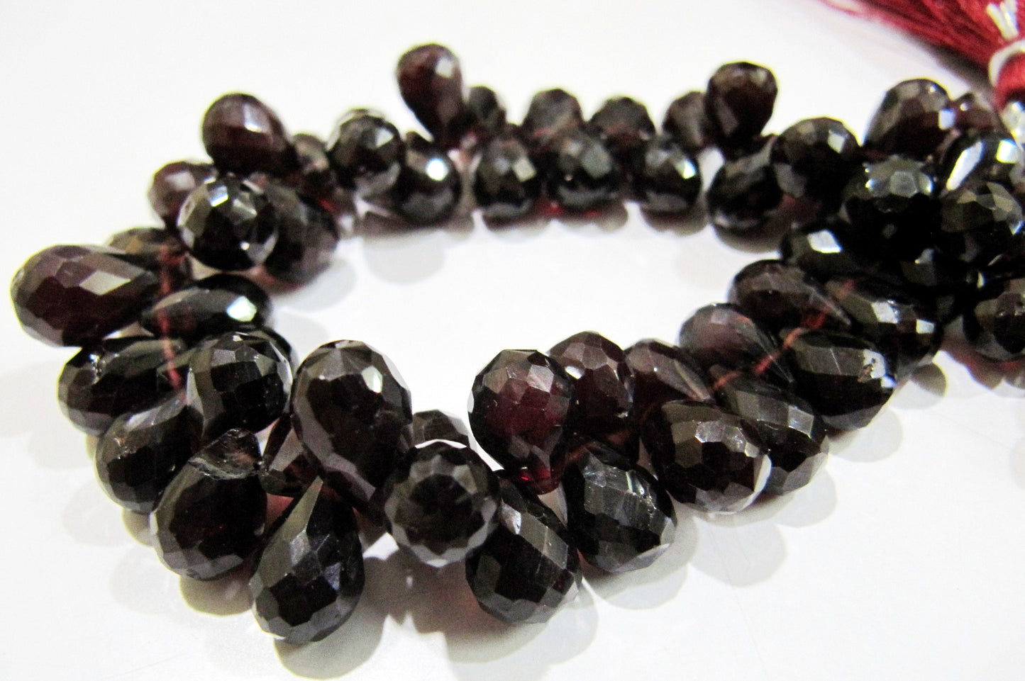 Natural Mozambique Garnet Teardrop Shape Beads Top Quality Natural Garnet Faceted Tear drop Beads  5x7mm Briolette  strand 8 inches