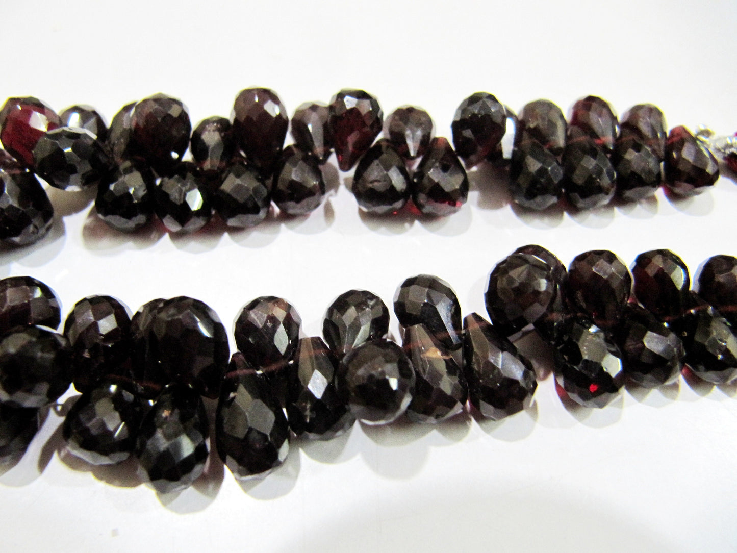 Natural Mozambique Garnet Teardrop Shape Beads Top Quality Natural Garnet Faceted Tear drop Beads  5x7mm Briolette  strand 8 inches