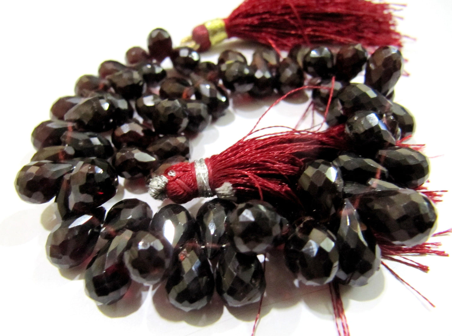 Natural Mozambique Garnet Teardrop Shape Beads Top Quality Natural Garnet Faceted Tear drop Beads  5x7mm Briolette  strand 8 inches