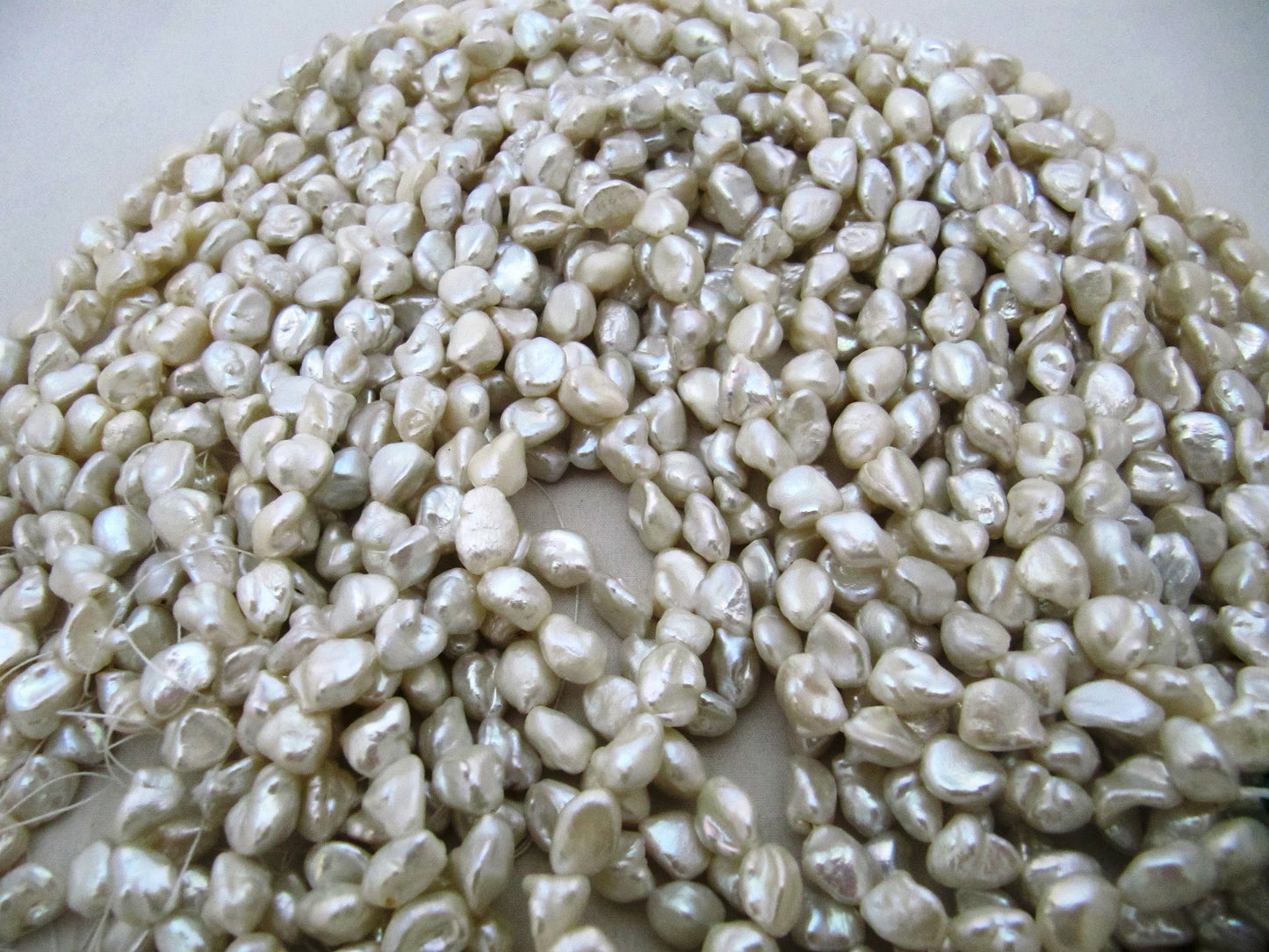 Natural Genuine Pearl Tumble 8-9mm Beads Strand 16 inches Long Fancy Shape Nugget beads, Sold per strand