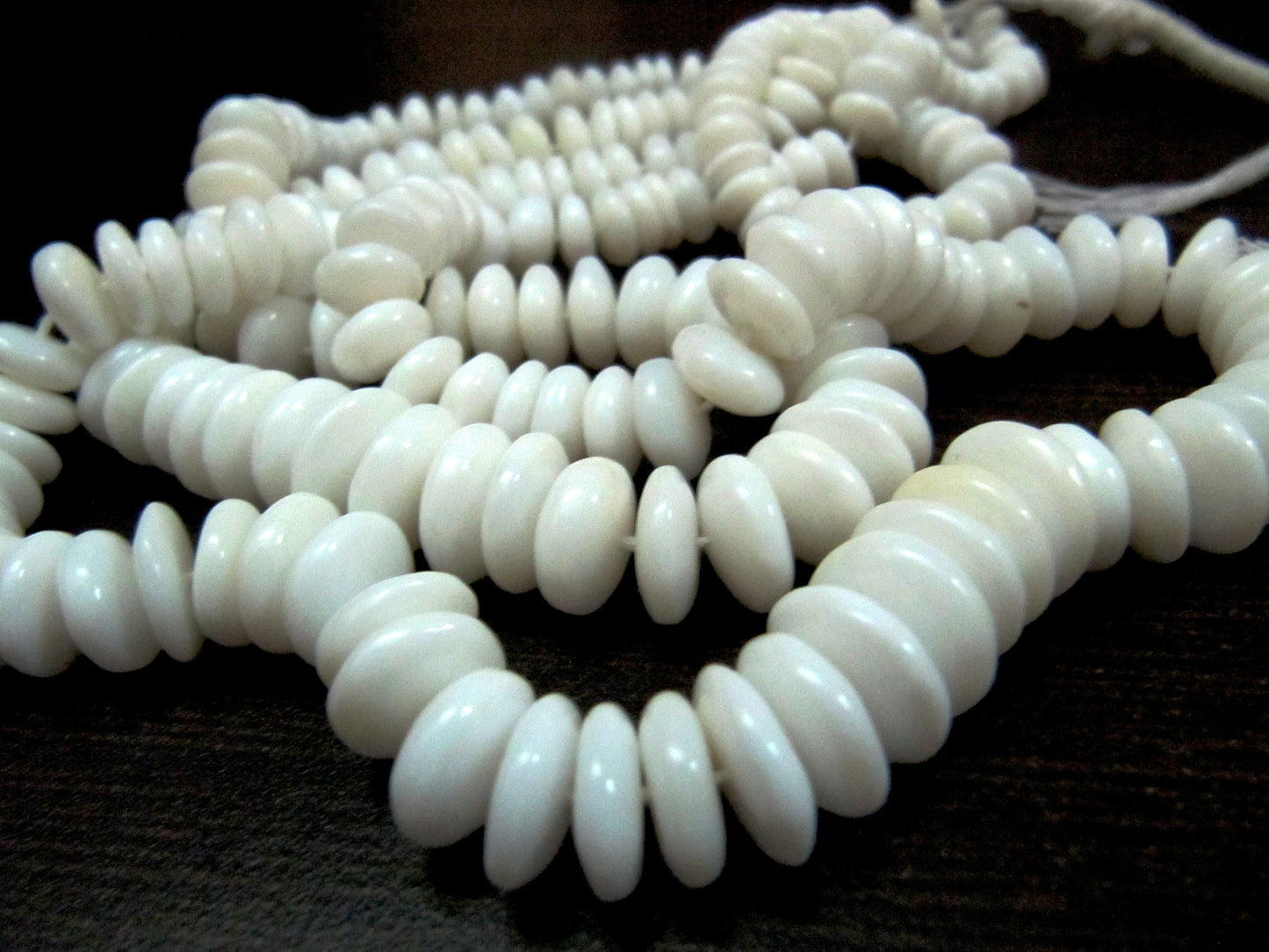 Natural White Opal Smooth Rondelle 6-12mm Size Beads , Exclusive White Opal German Cut Gemstone Beads , Length 8 inches , Graduated Beads