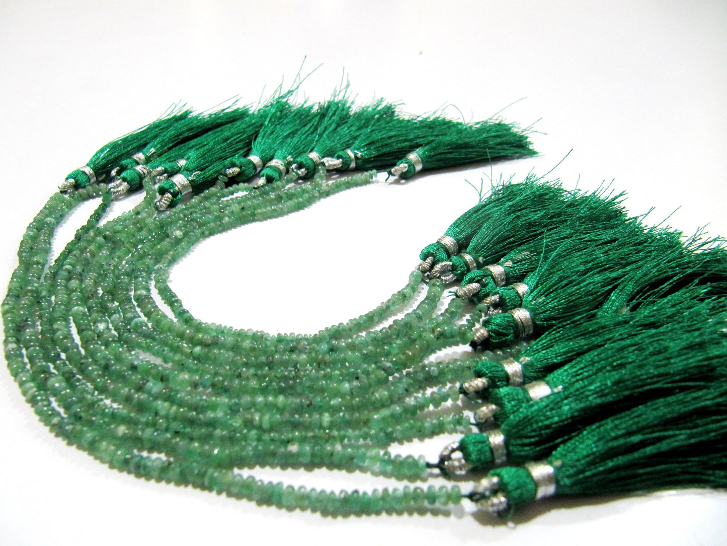 Natural Emerald Rondelle Plain Smooth Beads 2.5-3mm strand 8 inches Zambia Mined  Precious Untreated Genuine Emerald Birth Stones