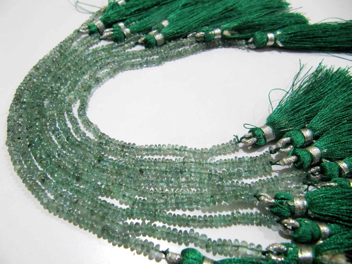 Natural Emerald Rondelle Plain Smooth Beads 2.5-3mm strand 8 inches Zambia Mined  Precious Untreated Genuine Emerald Birth Stones