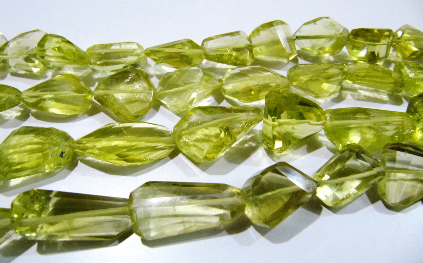 10 Loose Beads- Top Quality Natural Lemon Quartz Laser Cut Tumbled Beads / Faceted Lemon Quartz Fancy Shape Gemstone Beads / 11 to 25mm Size