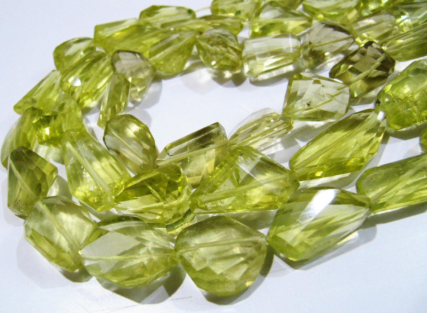 10 Loose Beads- Top Quality Natural Lemon Quartz Laser Cut Tumbled Beads / Faceted Lemon Quartz Fancy Shape Gemstone Beads / 11 to 25mm Size