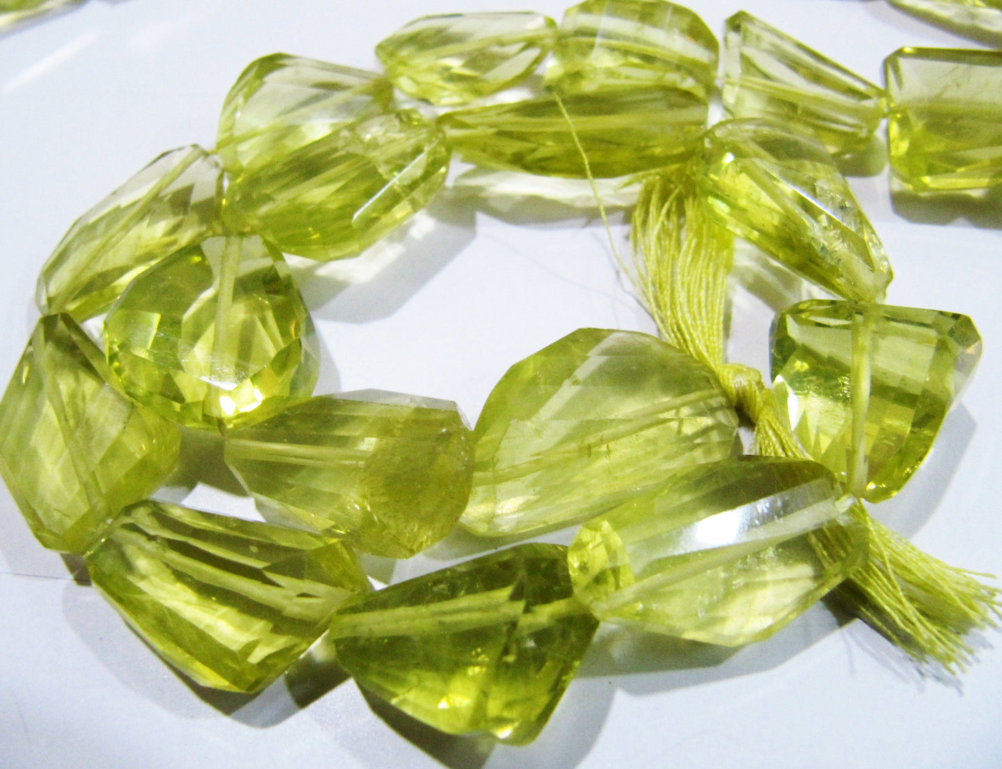 10 Loose Beads- Top Quality Natural Lemon Quartz Laser Cut Tumbled Beads / Faceted Lemon Quartz Fancy Shape Gemstone Beads / 11 to 25mm Size