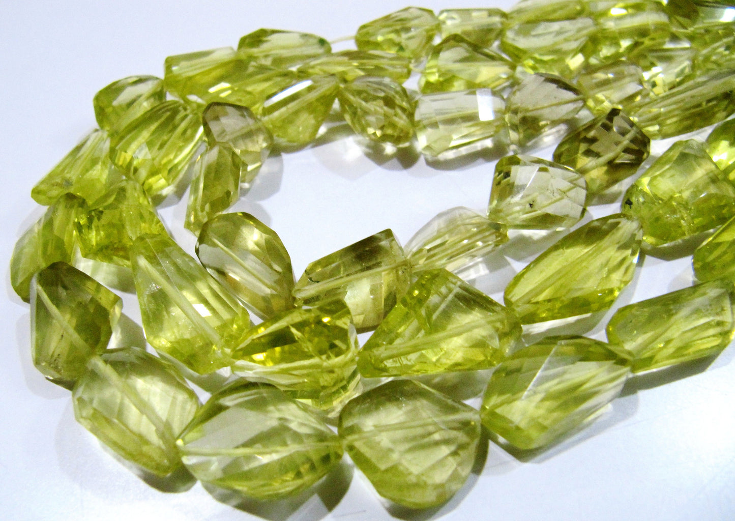 10 Loose Beads- Top Quality Natural Lemon Quartz Laser Cut Tumbled Beads / Faceted Lemon Quartz Fancy Shape Gemstone Beads / 11 to 25mm Size