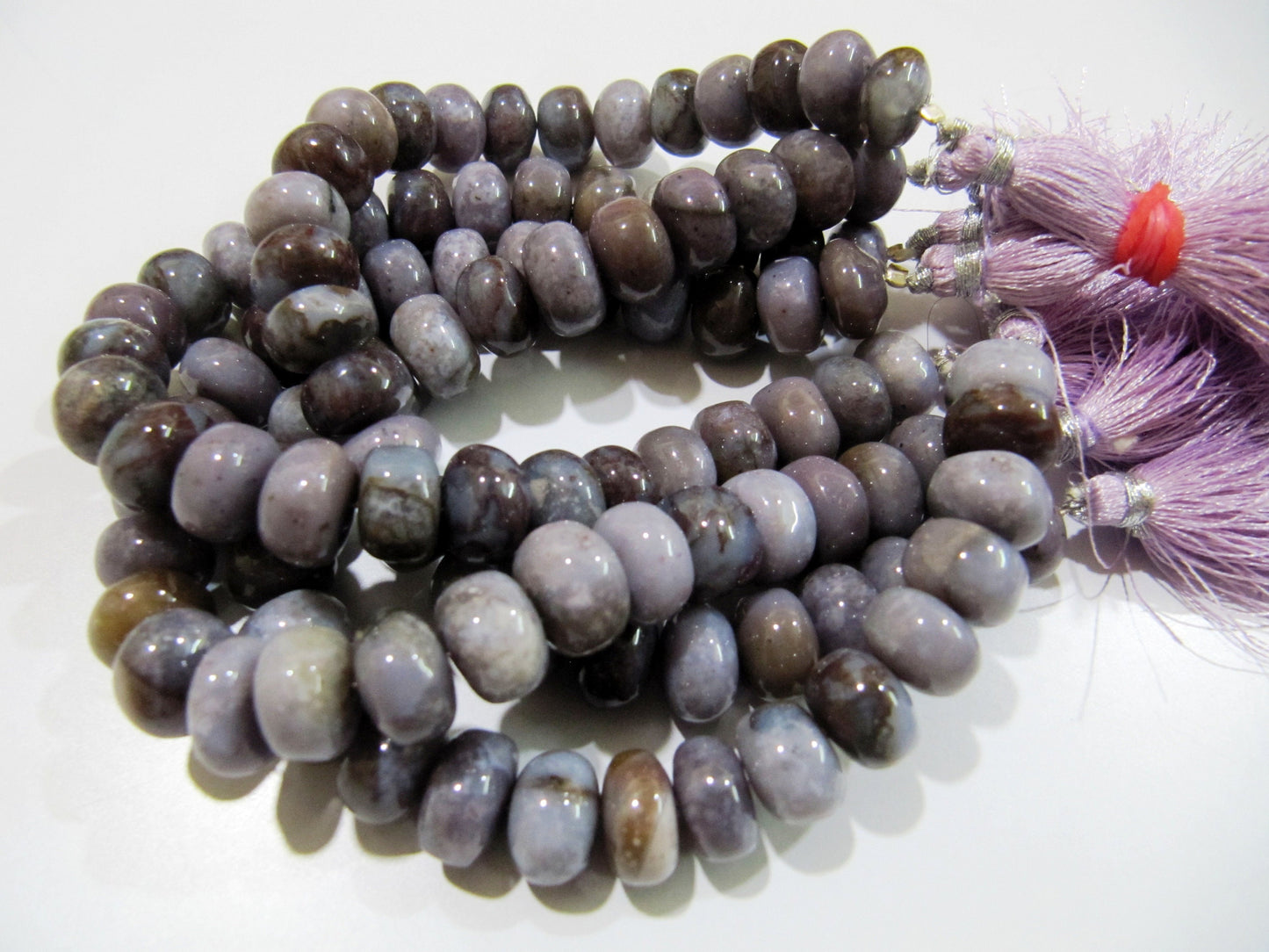 Natural Blood Agate Rondelle Smooth Beads / Purple Grey Agate Plain Beads / Natural Jade Beads Size 11-12mm Sold per Strand 8 inch long