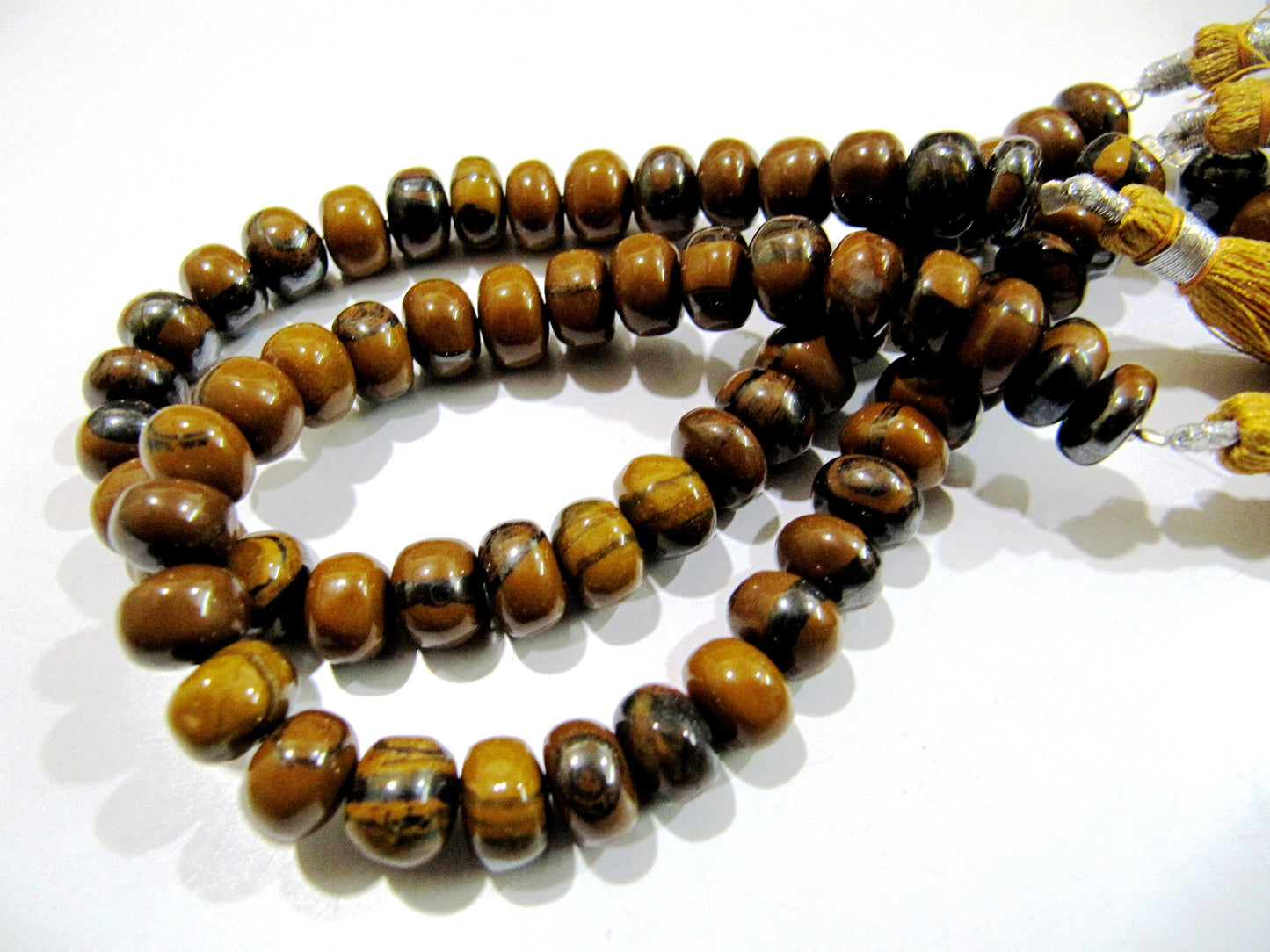 Extremely High Quality Natural Genuine Tiger Eye Plain Rondelle Beads / Smooth Rondelle Beads 8-9mm Size Sold per Strand 8 inch long