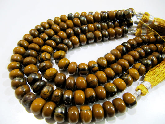 Extremely High Quality Natural Genuine Tiger Eye Plain Rondelle Beads / Smooth Rondelle Beads 8-9mm Size Sold per Strand 8 inch long