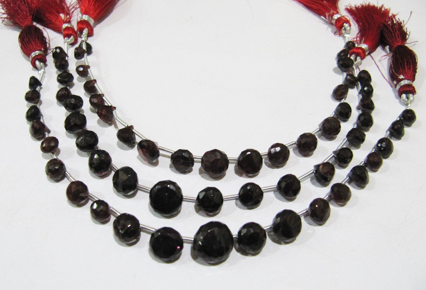 AAA Quality Natural Mozambique Garnet Onion Shape Beads, Faceted Garnet fancy Shape Beads, Size 5 To 8 mm Gemstone Beads,Strand 8 inch.long