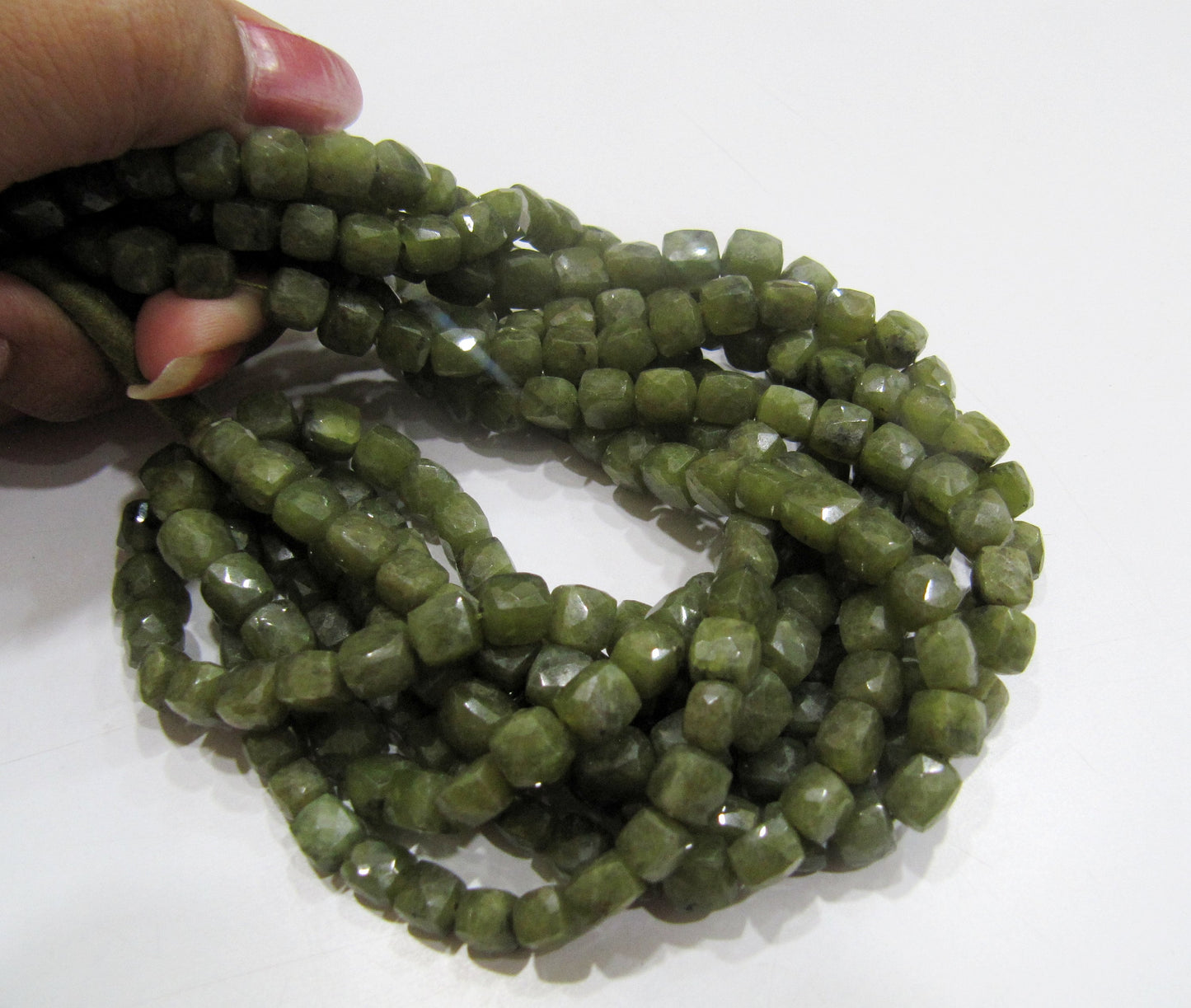 Natural Vessonite 3D Cube box Faceted Briolette Beads Size 6mm Sold per Strand of 8 Inches Long Rare Unique Semi Precious beads Wholesale