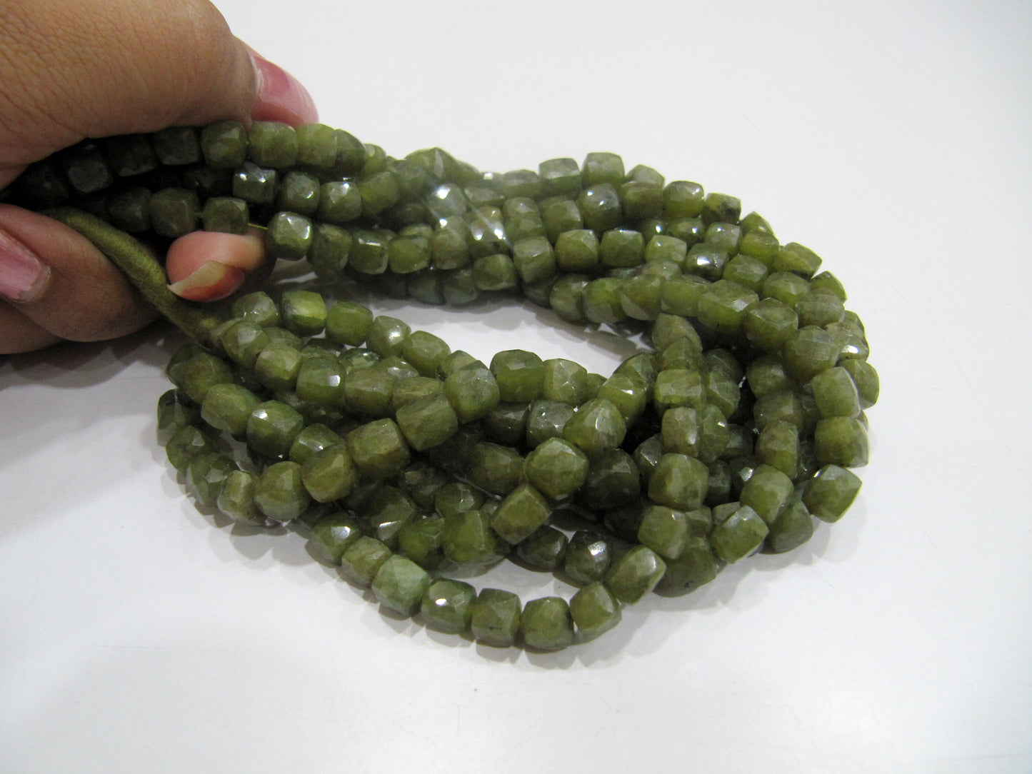 Natural Vessonite 3D Cube box Faceted Briolette Beads Size 6mm Sold per Strand of 8 Inches Long Rare Unique Semi Precious beads Wholesale