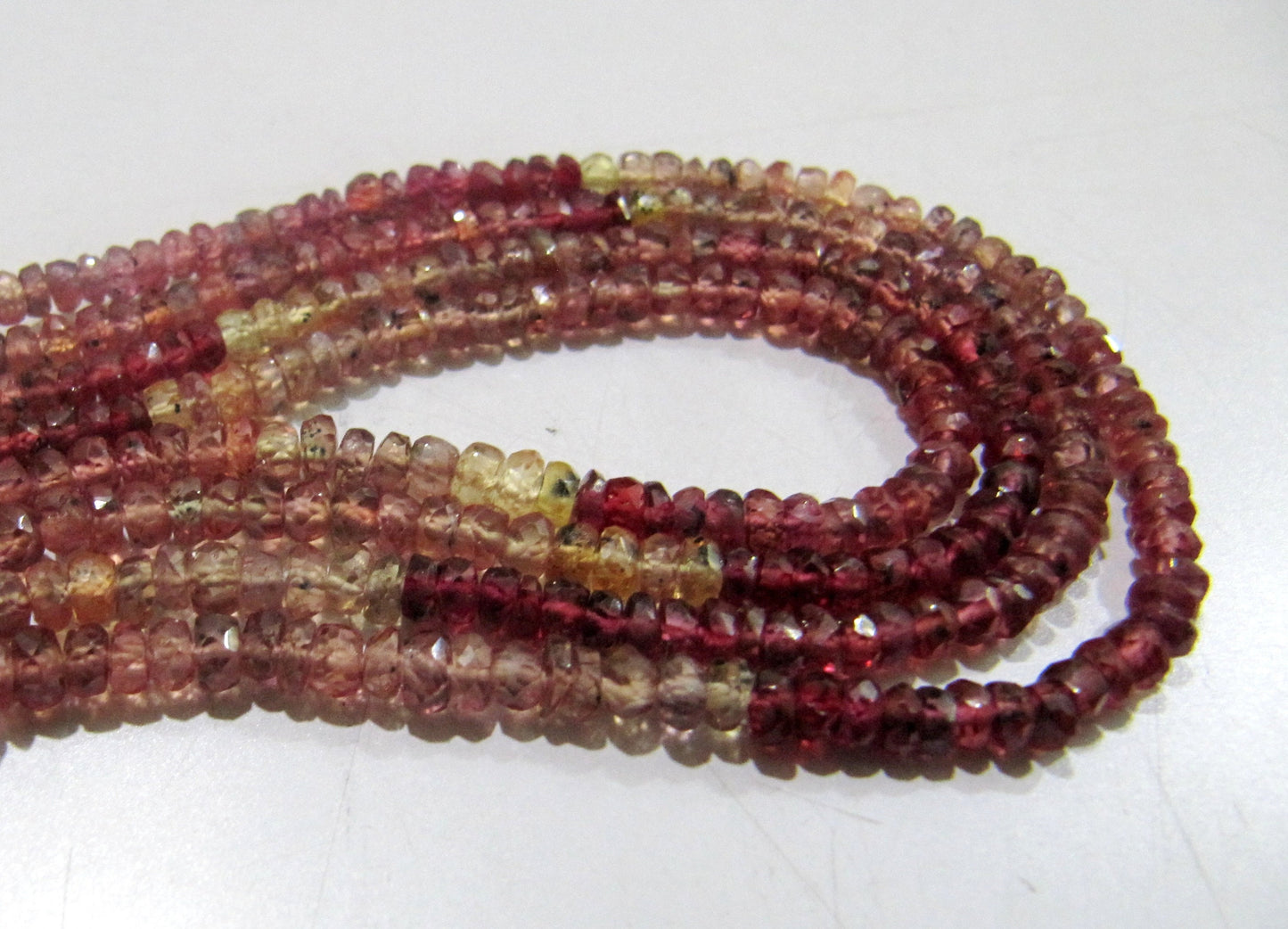 Natural High Quality Genuine Multi Sapphire Beads Rondelle Faceted Beads Size 3mm Sold per Strand of 16inch Long Semi Precious Jewelry Bead