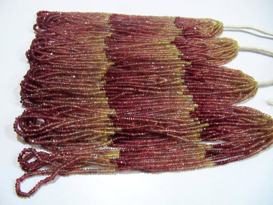 Natural High Quality Genuine Multi Sapphire Beads Rondelle Faceted Beads Size 3mm Sold per Strand of 16inch Long Semi Precious Jewelry Bead