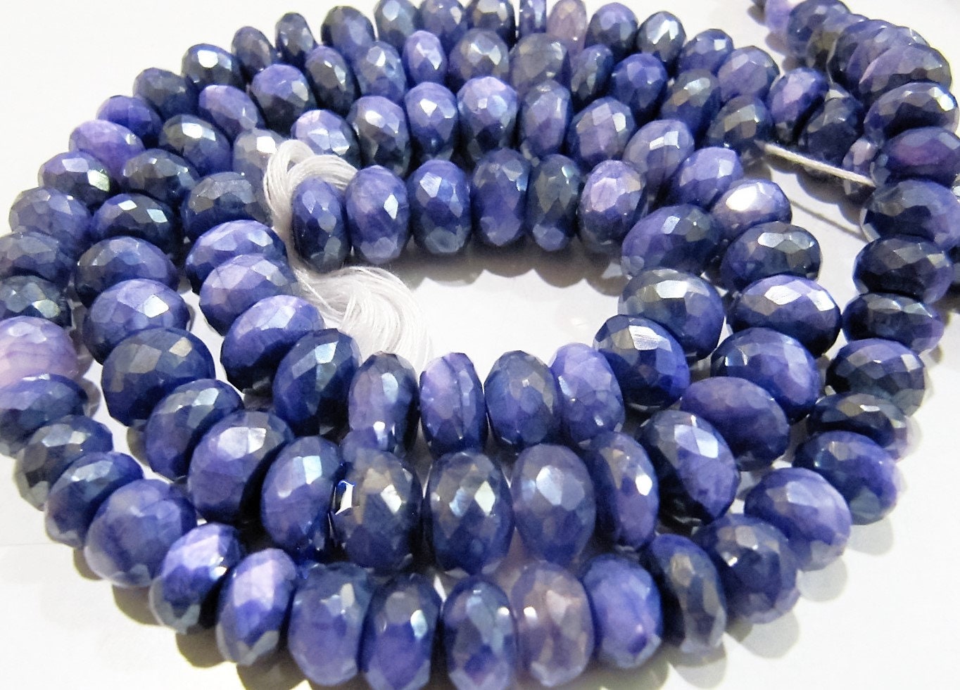 Natural Amethyst Color Moonstone Beads Rondelle Faceted AB Coated Moonstone Beads Size 8mm Strand 7 inches Far Size Beads Wholesale rate